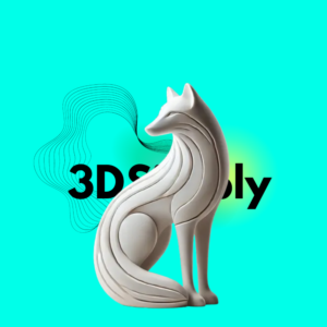 Sculpture Loup Minimaliste - Plastique biosourcé